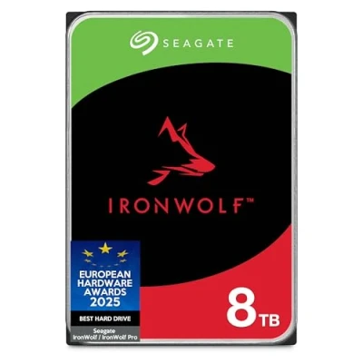 Bild av Seagate IronWolf, 8 TB, Intern Hårsddisk, NAS, CMR, 3,5&quot;, SATA, 6 GB/s, 5400 RPM, 256 MB cache, NAS RAID, 3 års Rescue Services, FFP (ST8000VNZ02)