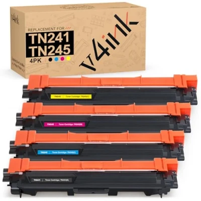 Bild av v4ink TN 241 245 tonerkassetter kompatibla med Brother TN241 TN245 HL 3140CW 3142CW 3150CDW 3170CDW DCP 9015CDW 9017CDW 9020CDW MFC 9130CW 9140CDN 9330CDW 930CDW 40CDW (Förpackningen kan variera)