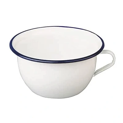 Bild av Ibili nattkruka Blanca 2,7 l av emaljerat stål i vit/blå, 22 x 11 cm