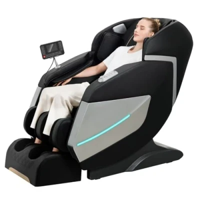 Bild av Relaxora Elektrisk massagestol Zero Gravity Shiatsu vilstol med fothjul luftmassagesystem integrerad värmeterapi（svart）