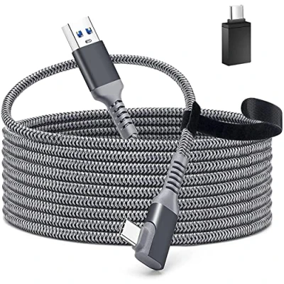 Bild av Djurkvalitetskabel för Meta Quest 3, 5 m USB3.2 Gen1 typ C kabel Link, kompatibel med 2/Pro, PICO4/Pro, snabb dataöverföring och snabbladdning VR headset spelPC