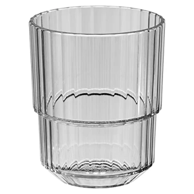 Bild av APS dryckesbägare LINEA högkvalitativt tritan plastdricksglas med 0,15 liter, BPA fritt, stapelbar, okrossbart återanvändbart glas, och diskmaskinssäkert, 150 ml, french grey
