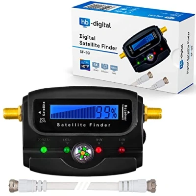 Bild av HB DIGITAL SATFINDER med LCD display kompasser och ton + F anslutningskabel tysk instruktion guldpläterade anslutningar * för justering av din sat antenn horisontell/vertikal 22 kHz