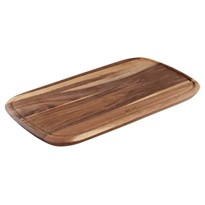 Bild av Jamie Oliver by Tefal K26809 skärbräda stl. M 37,4 x 25,1 2,2 cm akaciaträ FSC certifierad med praktiskt juicespår för att skära mat servering brun