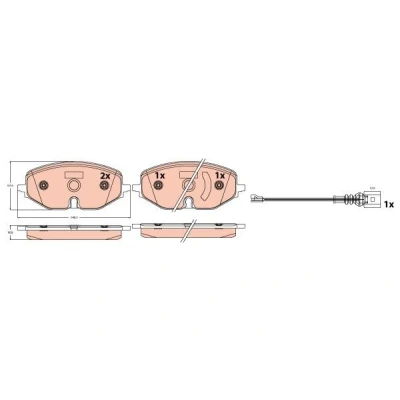 Bild av TRW GDB2392 Jeu de plaquettes frein contact signal d&#039;usure inclus VOLKSWAGEN: Golf VIII 3/5 portes, Variant, Caddy V Van