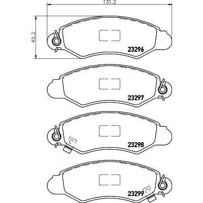 Bild av HELLA 8DB 355 017 011 Jeu de plaquettes frein avec indicateur d&#039;usure SUBARU: JUSTY 3, 2, SUZUKI: SWIFT 2