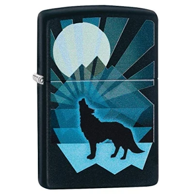 Bild av Zippo Vindtät metall, hållbar, bästa vätskan, påfyllningsbar, perfekt för cigaretter, cigarrer, ljus, ficktändare, vargkollektion