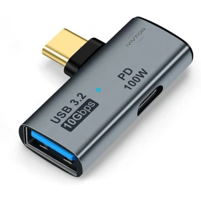 Bild av USB C adapter 2 i 1 till 3.2 OTG splitter med snabbladdning 100 W för bärbar dator, surfplatta, telefon