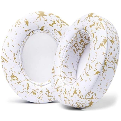 Bild av WC Wicked Cushions Ersättning för Beats Studio 2 &amp; 3 (B0501, B0500) med och utan tråd Ej lämplig SOLO Mjukare PU läder, förstärkt skum starkare lim Guld marmor