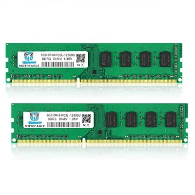 Bild av DDR3L 1600 UDIMM 16 GB kit (2 x 8 GB) PC3L 12800 obuffrad icke ECC 1,35 V CL11 2Rx8 PC3 12800U DDR3 MHz Dual Rank 240 stifts stationär arbetsminne