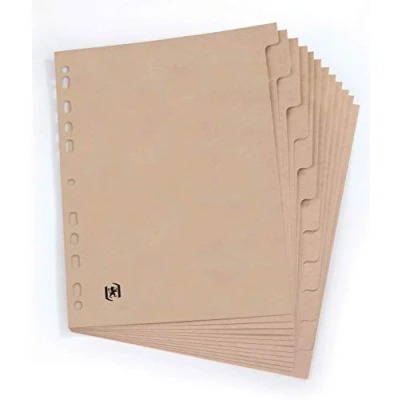Bild av Oxford Touareg Register A4, Tillverkad av Recycling Kartong, 12 Flikar, Beige, 1