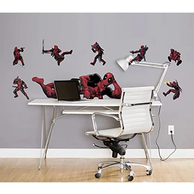 Bild av Marvel Väggtatuering från Komar Deadpool Posing 100 x 70 cm (bredd höjd) 8 delar deko klistermärke, väggklistermärke, väggdekor, barnrum 14741 h