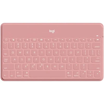 Bild av Logitech Keys to Go trådlöst tangentbord för surfplatta, Bluetooth, iOS specialknappar, ultralätt och ljudlös, 3 månaders batteritid, surfplatta smartphone, tysk QWERTZ layout rosa