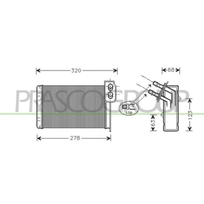 Bild av PRASCO RN916H001 Radiateur De Chauffage RENAULT: Kangoo I, I Express