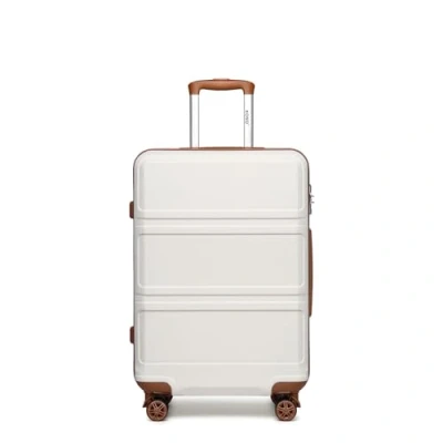Bild av Kono resväska hårt skal lätt ABS handbagage vagn med 4 spinnhjul och TSA lås, gräddvit, 24 Inch, Mode