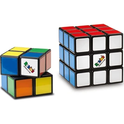 Bild av Rubik&#039;s CUBE ADVANCED COFFRET 3x3 + 2x2 färgglada pussel set paket med kuber 2 x och 3 original färgmatchning 6064009 leksak för barn 8 år uppåt