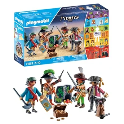 Bild av Playmobil 71533 MyFigures: pirater Ta den stora och ge dig ut på en skattjakt till sjöss set med flera karaktärer att anpassa från 5 år
