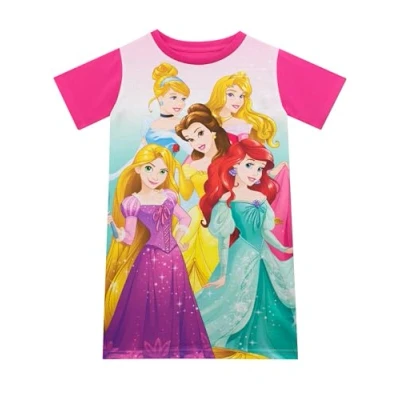 Bild av Disney Prinsessnattlinne Askungen, Törnrosa, Rapunzel, Ariel &amp; Belle flickornas nattlinne Ålder 18 månader till 8 år Mångfärgad 122