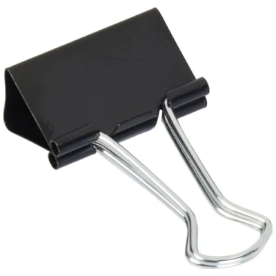 Bild av Wedo 6421432 Foldback klämmor, 12 stycken, lackerad metall avtagbara byglar, stark fjäder, 32 mm, svart/silver