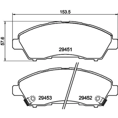 Bild av HELLA 8DB 355 041 211 Jeu de plaquettes frein avec indicateur d&#039;usure accessoires FUSO (MITSUBISHI): CANTER