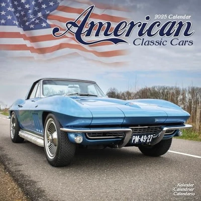 Bild av American Classic Cars Calendar 2025 Square Car Wall 16 Month: Original Avonside Kalender [Mehrsprachig] [Kalender]