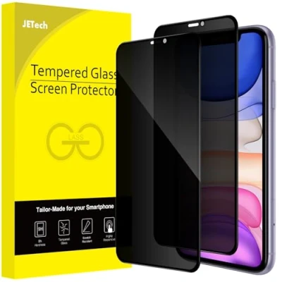 Bild av JETech Privacy Full Täckning Skärmskydd för iPhone 11/XR 6,1 Tum, Anti Spy Screen Protector Privat Härdat Glas Film, Fall Vänlig, 2 Pack