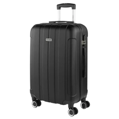Bild av ITACA Resefall Styv 4 hjul Vagn 63 cm Medium smidig ABS. Resistenta och lätta Handtag Hänglås. Studenter yrkesverksamma, Svart