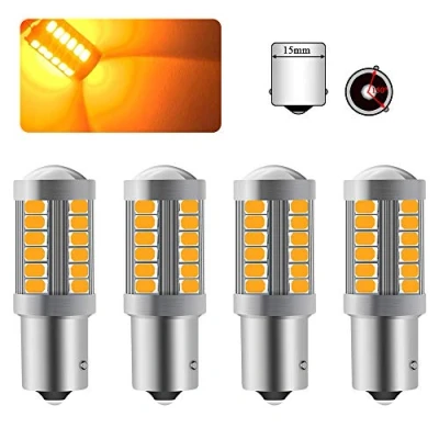 Bild av Sidaqi 4 st 1156 BAU15S PY21W LED lampa bärnstensgul blinker superljus 6000K 5630 33 SMD främre och bakre blinkersljus 12 30V