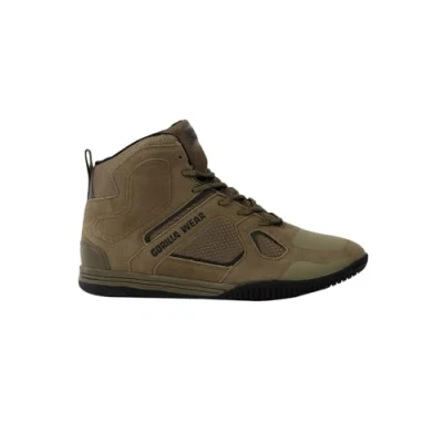 Bild av Gorilla Wear Bodybuilding skor, Troy High Tops svart/röd sport, fritid, vardag, träning, skosnören med logotyp, bekväma, extra starkt grepp för män, Grön, 38 EU