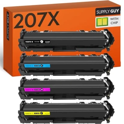 Bild av Supply Guy 207X Toner Kompatibel med HP 207A för Color LaserJet Pro MFP M283FDW M255DW M282NW M255NW Colorlaserjet W2210X W2211X W2212X W2213X Multipack 4 tonerkassett