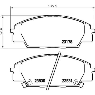 Bild av HELLA 8DB 355 009 731 Jeu de plaquettes frein avec indicateur d&#039;usure accessoires HONDA: CIVIC 8 Hatchback, 7 S2000