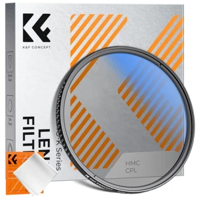 Bild av K&amp;F Concept CPL 72 mm tunt polariserande filter + vakuumförpackad mikrofiberrengöringsduk för kameralins
