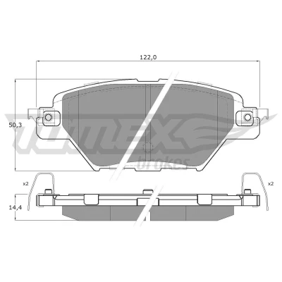 Bild av TOMEX brakes TX 60 39 Jeu de plaquettes frein Essieu arrière contact signal d&#039;usure inclus