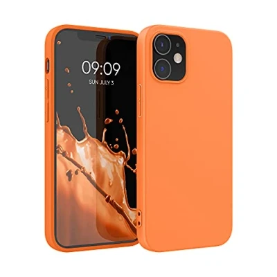 Bild av kwmobile Fodral kompatibelt med Apple iPhone 12/12 Pro mjukt silikonfodral fruktig orange