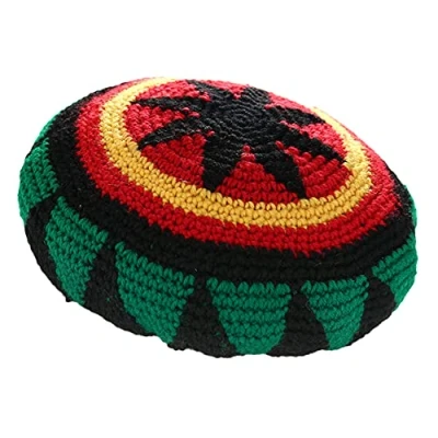 Bild av ZffXH Rasta dödskallemössa, 1 st rastafarian ull stickad rastahatt reggae flerfärgad randig slinky visir mössa slouchy baggie keps, Regnbåge, L