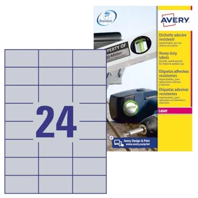 Bild av Avery Zweckform L6133 20 Etiketter för laserskrivare, Silver, 480 stycken