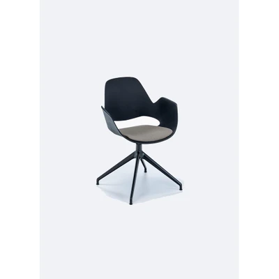 Bild av HOUE FALK Armchair Matstol Four star swivel base / With &quot;Beige&quot; Padded Seat H:83 x D:53 W:58,5 cm
