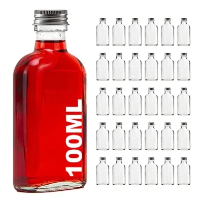 Bild av casavetro 100 ml tomma glasflaskor, 30 stycken påse, likörflaskor med skruvlock, vinflaska, snapsflaska, vinäger, oljeflaska för fyllning 0,1 liter (30 x ml)