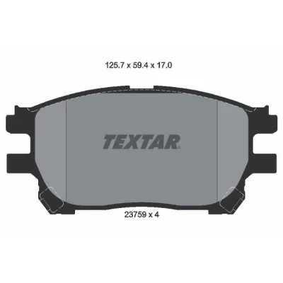 Bild av TEXTAR 2375901 Jeu de plaquettes frein non préparé pour indicateur d&#039;usure TOYOTA: Previa / Estima II