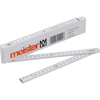 Bild av Meister länkskala trä 3 meter lång metrisk skala elastisk och stabil Markant dubbelskala för hem, hobby &amp; verkstad/tumkäpp/meterstav/mätverktyg/6442000