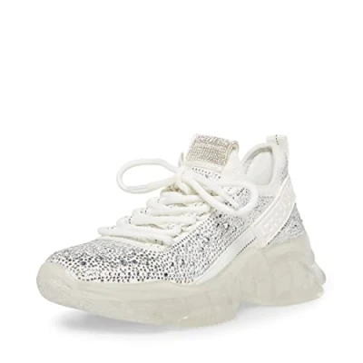 Bild av Steve Madden Maxima sneaker för kvinnor, Vit multistrass, 38 EU