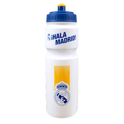 Bild av Hy Pro Officiellt licensierad Real Madrid CF plastflaska 750 ml, vattenflaska, 0,75 l, återanvändbar, infällbar munstycke, lätt, sportflaska, BPA fri, bra fotbollspresent idé