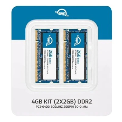 Bild av OWC 4,0 GB kit (2 x 2 GB) PC2 6400 DDR2 800 MHz SO DIMM 200 stift minne uppgraderingssats