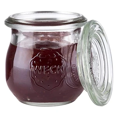 Bild av APS uppsättning av 12 Original WECK burkar 75 ml med lock Ø 5,5 cm/H 6 cm/mini tulpanform