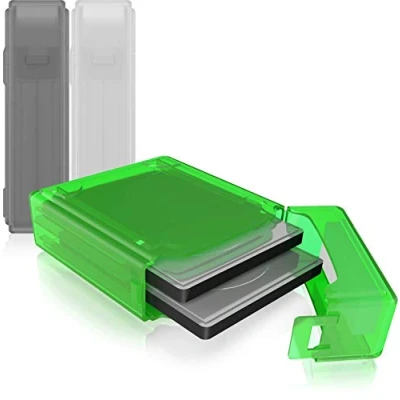 Bild av ICY box 3 pack dubbla hårddiskar för 2,5 tum HDD/SSD skydd eller förvaring, stapelbar, märkning, hardcase fodral, flerfärgad