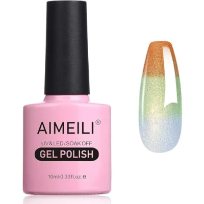 Bild av AIMEILI Kameleont gel nagellack, termisk polering skimmer färgskiftande gelpolish avblötläggning UV/LED för nagelkonstsalong gör det själv hem, lätt att applicera 10 ml 006
