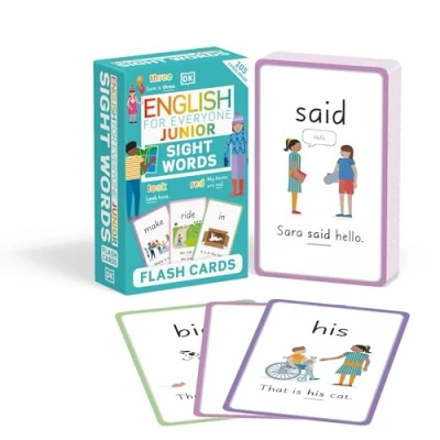 Bild av English for Everyone Junior sight words Flash Cards: Learn 100 essential