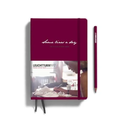 Bild av LEUCHTTURM1917 368169 Some lines a day, 5 års bok medium (A5), port Red