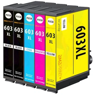 Bild av Amaprint 5 patroner kompatibel med Epson 603XL Multipack för WF2810 WF2820 WF2830 WF2835 WF2840 WF2845 WF2850 WF2870 XP2105 XP2150 XP2155 XP3105 XP3150 XP3155 XP4105 XP4150 XP4155