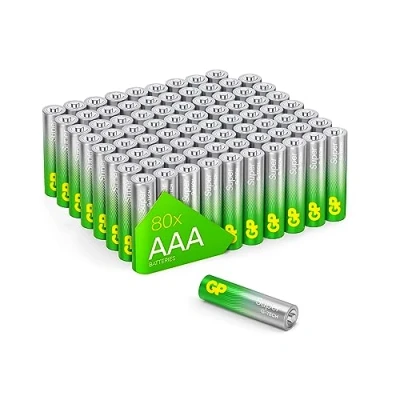 Bild av GP Super alkaliska batterier AAA Micro, LR03, 1,5 V, 80 stycken förvaringspaket, perfekt för strömförsörjning av vardagliga enheter den nya G TEch tekniken